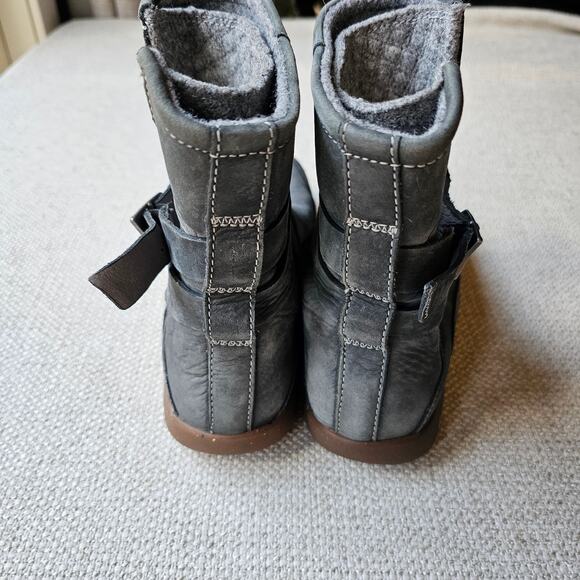Chaco Hopi Grey Leather Felt Winter Comfy Boots Size 9 - Picture 8 of 12